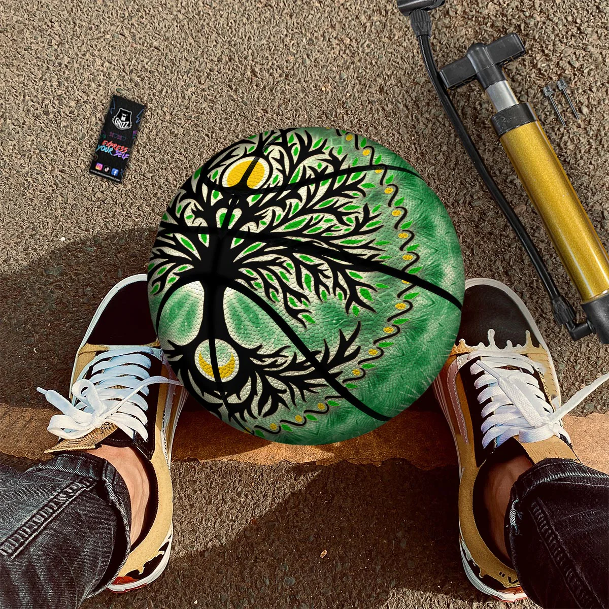 Yggdrasil Moon And Sun Print Basketball - Image 2