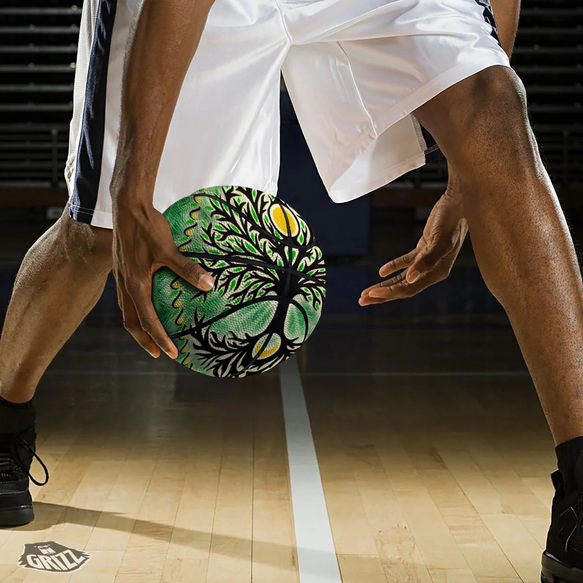 Yggdrasil Moon And Sun Print Basketball - Image 3