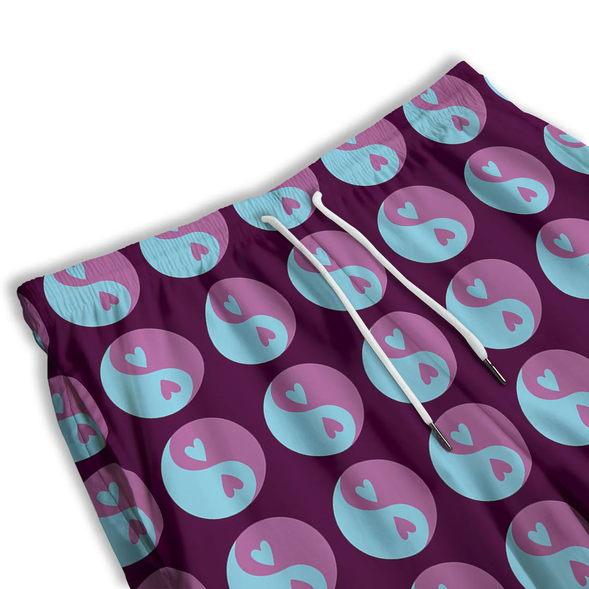 Yin Yang Blue And Purple Print Men's Athletic Shorts - Image 3