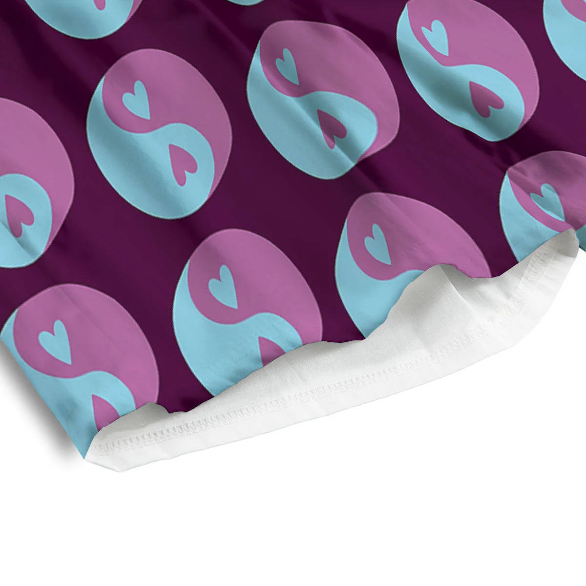 Yin Yang Blue And Purple Print Men's Athletic Shorts - Image 4