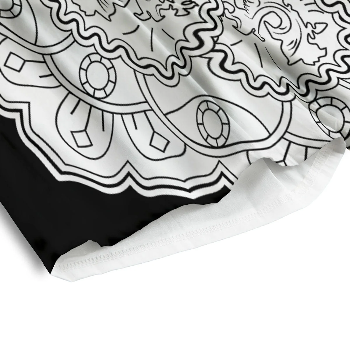 Yin Yang Mandala White And Black Print Men's Athletic Shorts - Image 4