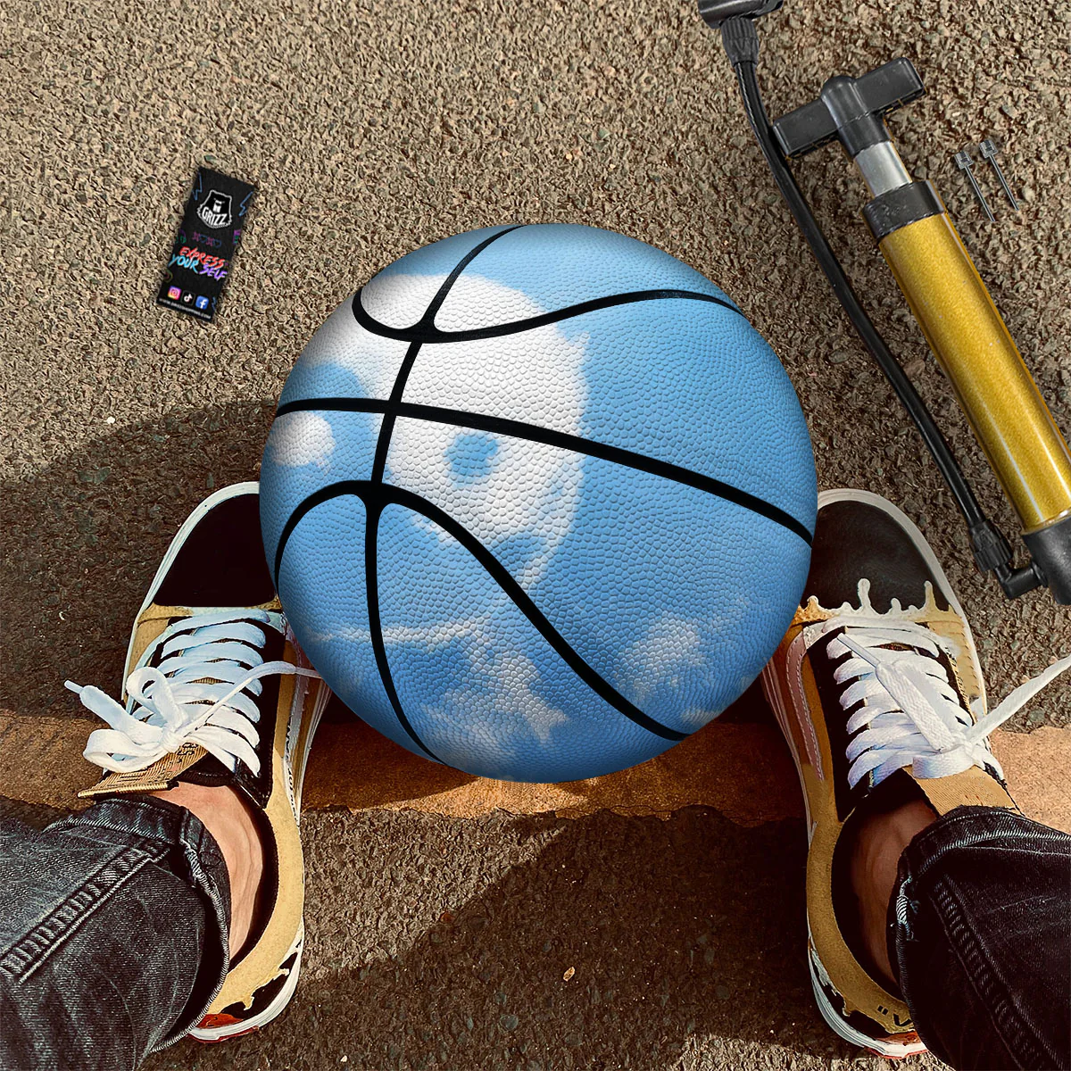 Yin Yang Space And Sky Print Basketball - Image 2