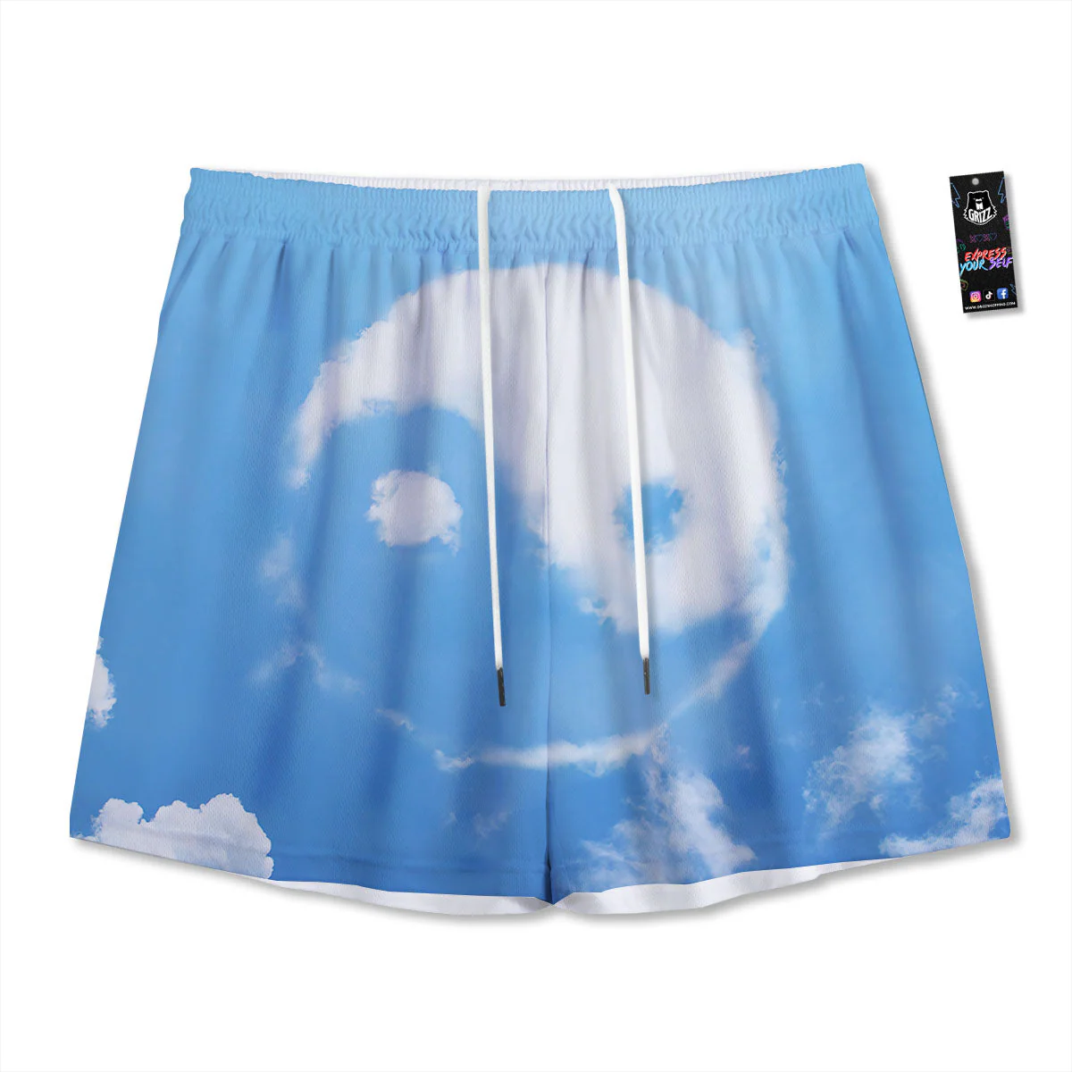 Yin Yang Space And Sky Print Mesh Shorts