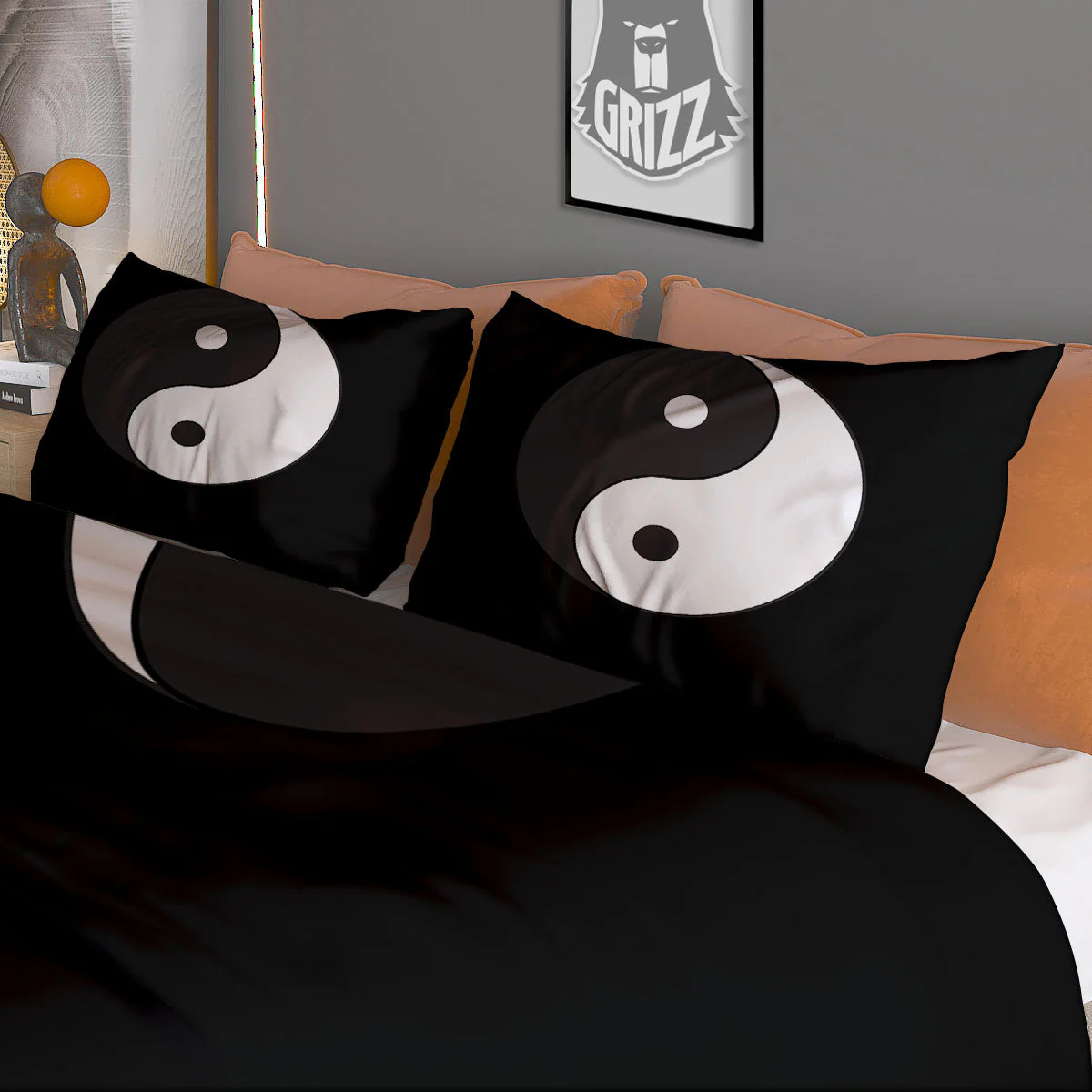 Yin Yang Symbol White And Black Print Duvet Cover Bedding Set - Image 3