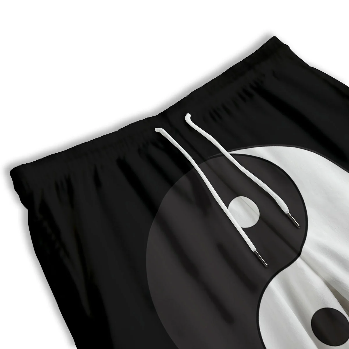 Yin Yang Symbol White And Black Print Men's Athletic Shorts - Image 3