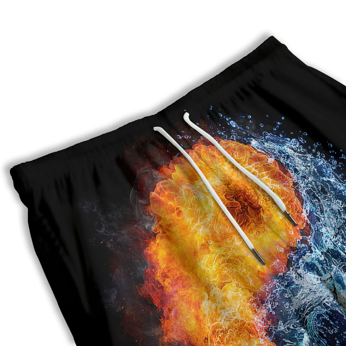 Yin Yang Water And Fire Print Men's Athletic Shorts - Image 3