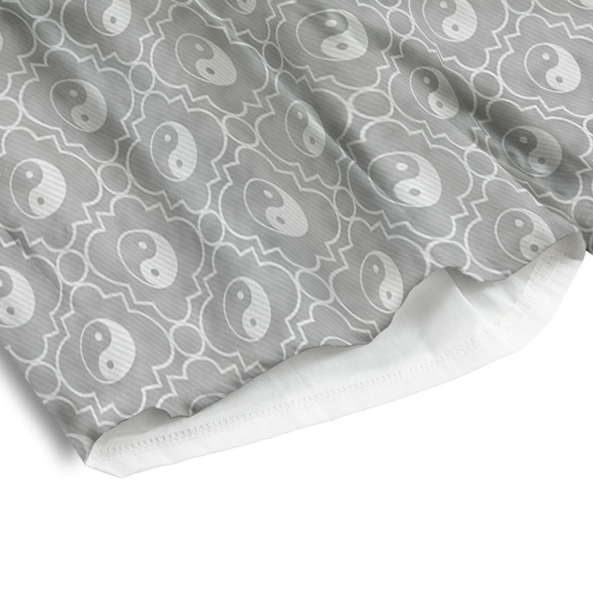 Yin Yang White And Grey Print Pattern Men's Athletic Shorts - Image 4