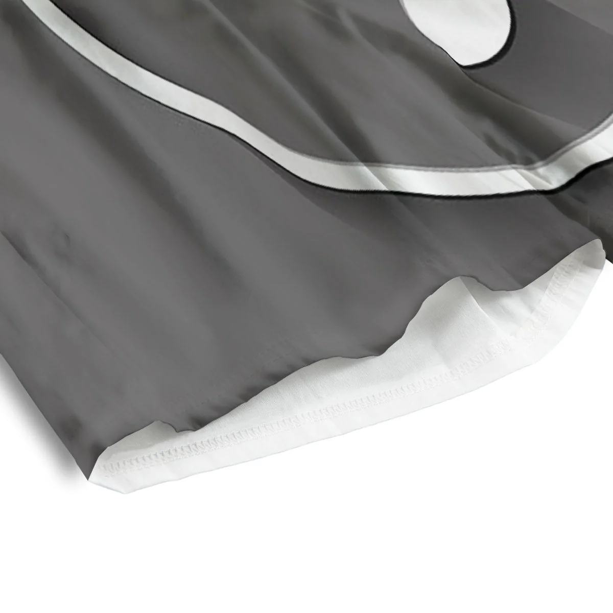 Yin Yang White And Sliver Print Men's Athletic Shorts - Image 4
