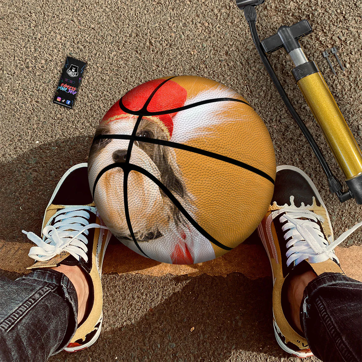 Yorkshire Terrier Red Cap Print Basketball - Image 2