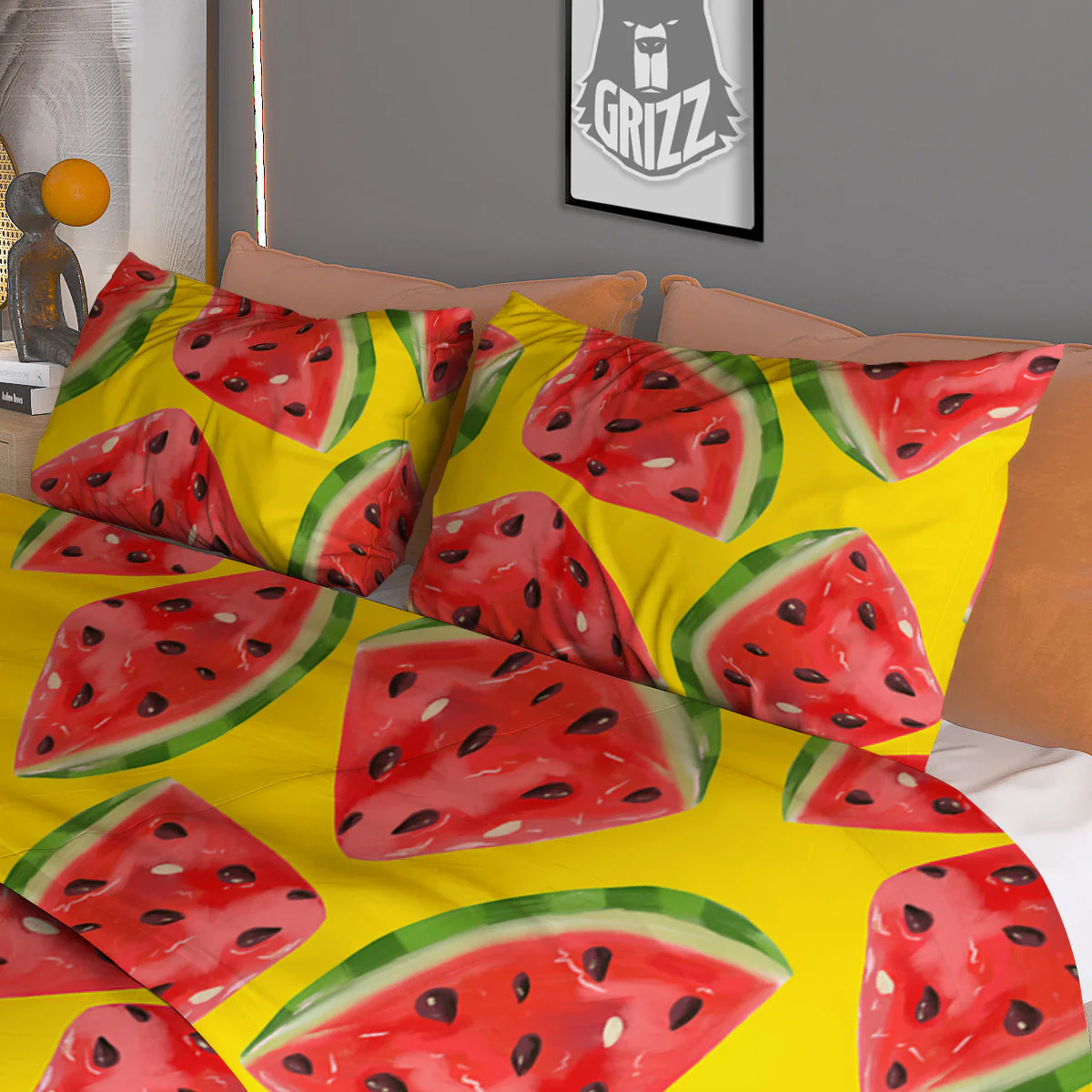 Yummy Watermelon Pieces Print Pattern Duvet Cover Bedding Set - Image 3