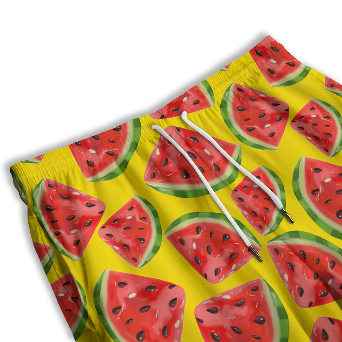 Yummy Watermelon Pieces Print Pattern Men's Athletic Shorts - Image 3