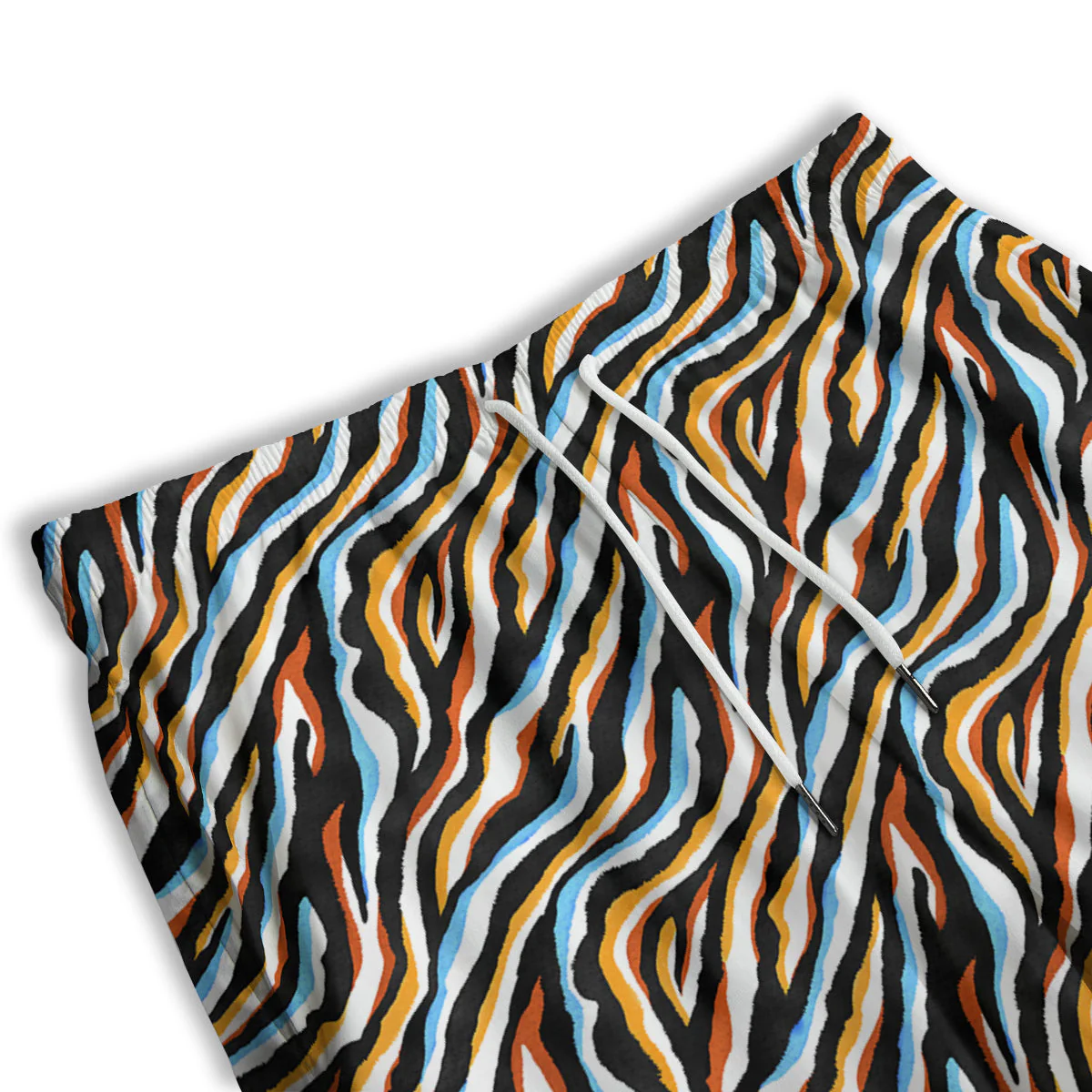 Zebra Abstract Print Pattern Men's Athletic Shorts - Image 3