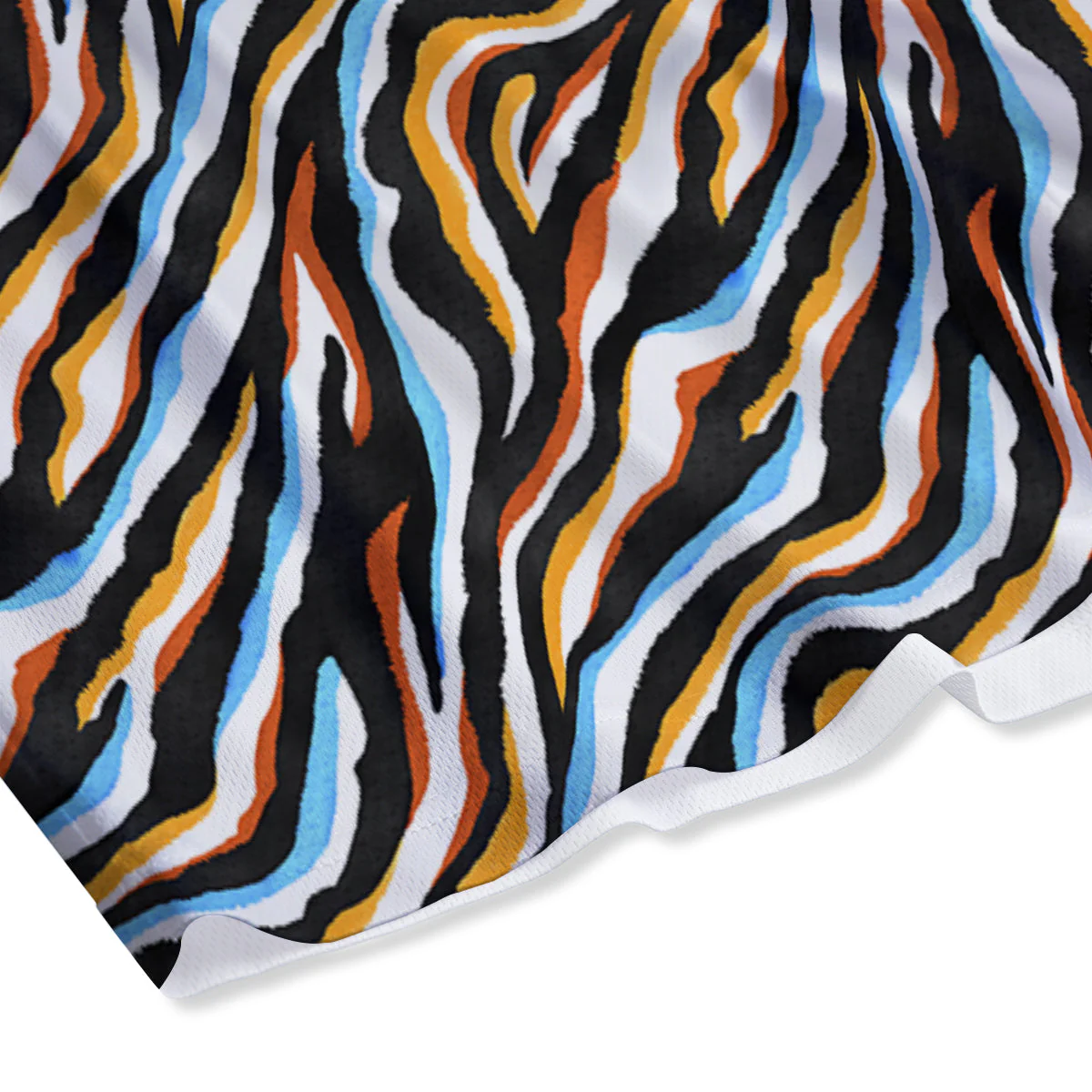 Zebra Abstract Print Pattern Mesh Shorts - Image 4