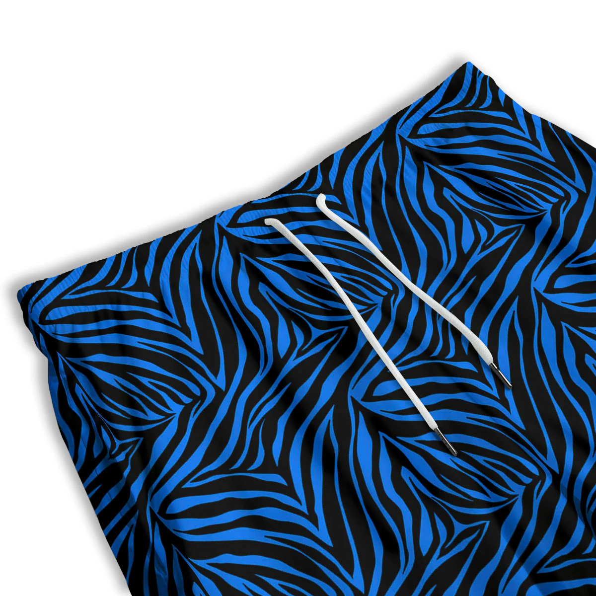 Zebra Black Blue Print Pattern Men's Athletic Shorts - Image 3