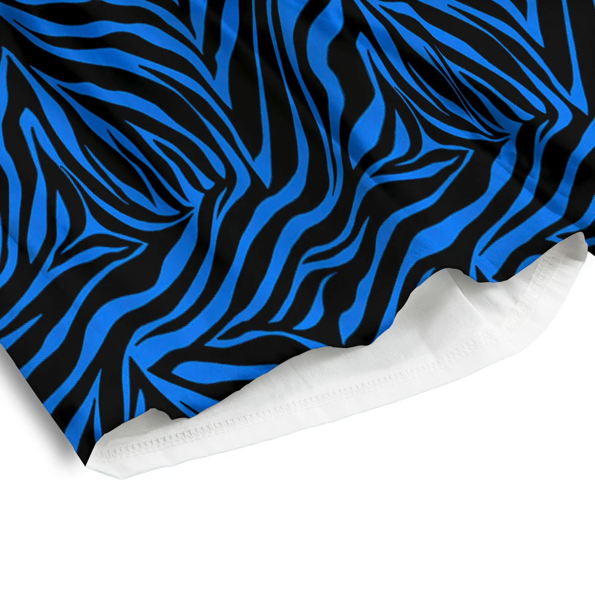 Zebra Black Blue Print Pattern Men's Athletic Shorts - Image 4