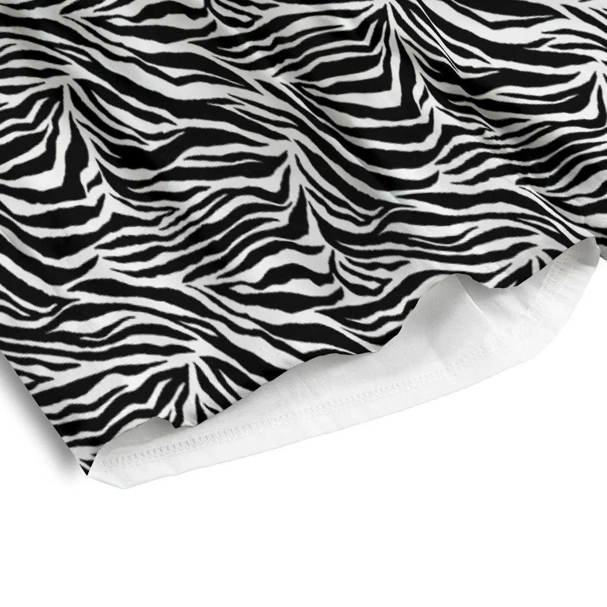 Zebra Black White Print Pattern Men's Athletic Shorts - Image 4
