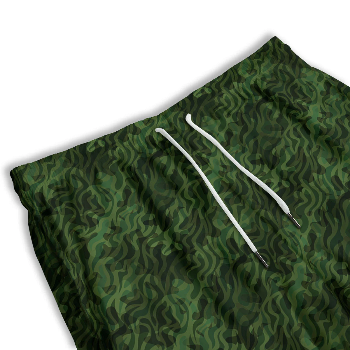 Zebra Camo Green Print Pattern Men's Athletic Shorts - Image 3