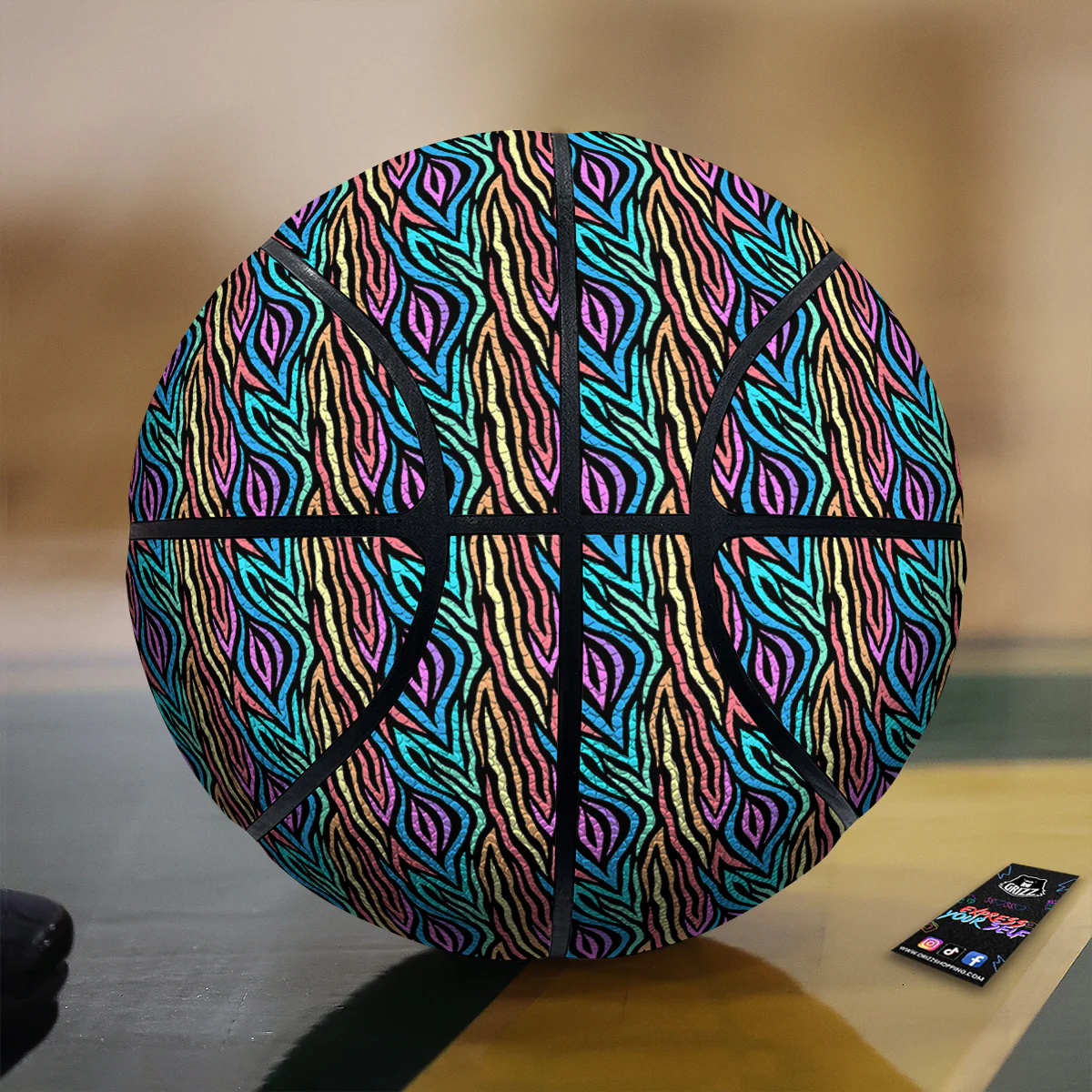 Zebra Colorful Print Pattern Basketball