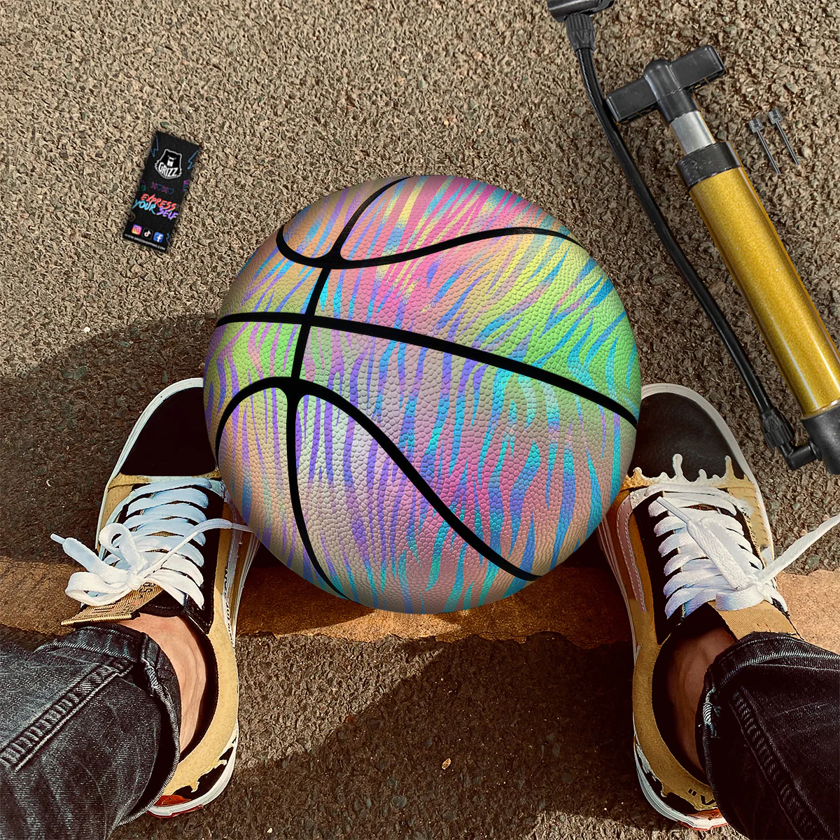 Zebra Pastel Print Pattern Basketball - Image 2