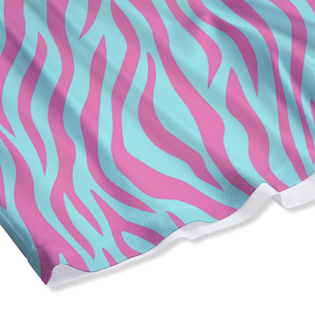 Zebra Stripes Blue And Pink Print Mesh Shorts - Image 4