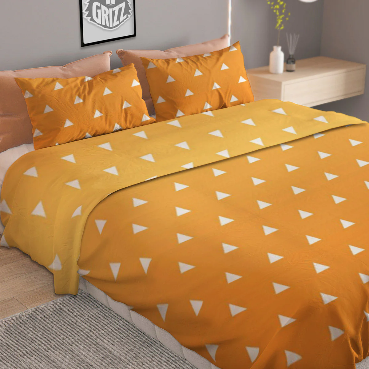 Zenitsu Print Pattern Duvet Cover Bedding Set - Image 2