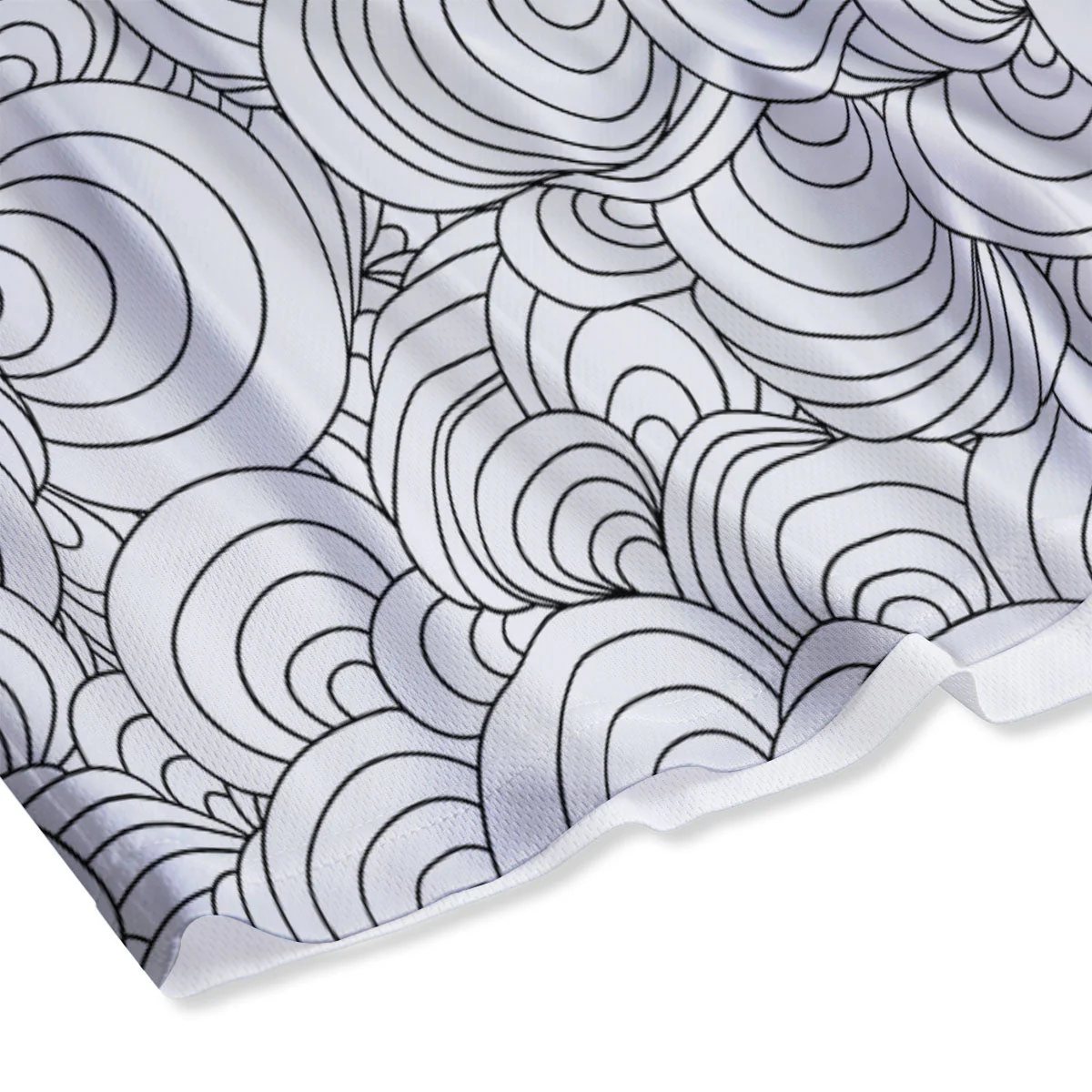 Zentangle White And Black Print Pattern Mesh Shorts - Image 4