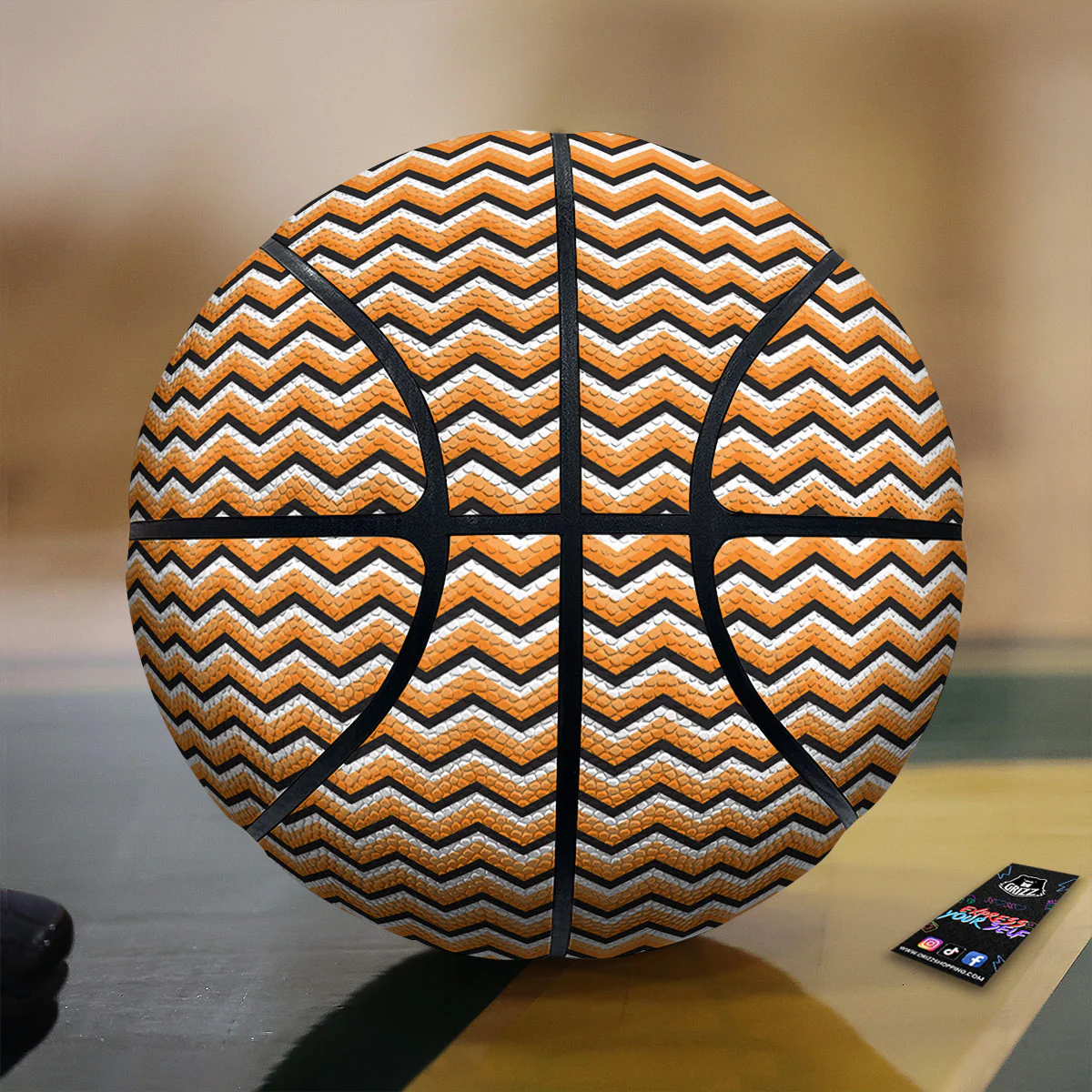 Zig Zag Halloween Print Pattern Basketball