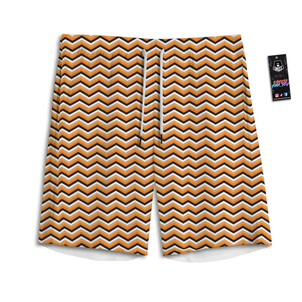 Zig Zag Halloween Print Pattern Men's Athletic Shorts