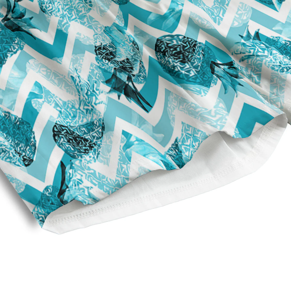 Zig Zag Pastel Pineapple Print Pattern Men's Athletic Shorts - Image 4