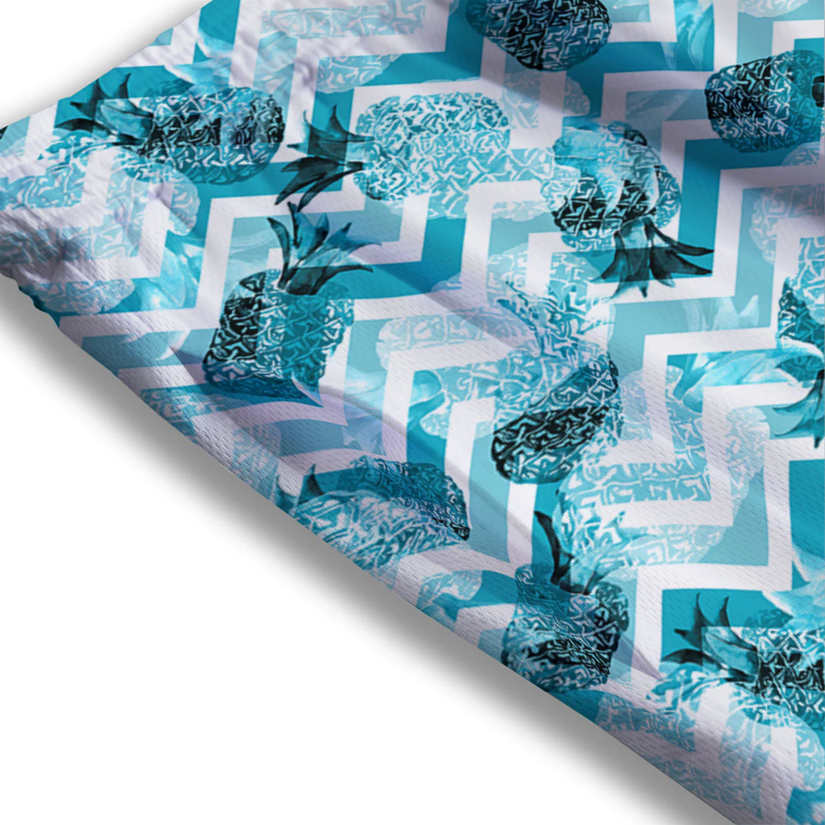 Zig Zag Pastel Pineapple Print Pattern Mesh Shorts - Image 3