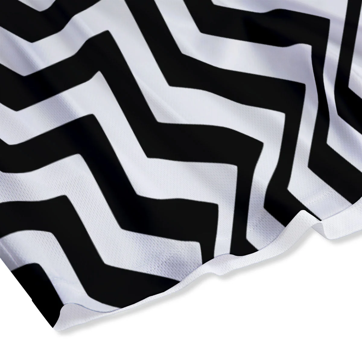 Zigzag Dazzle White And Black Print Mesh Shorts - Image 4