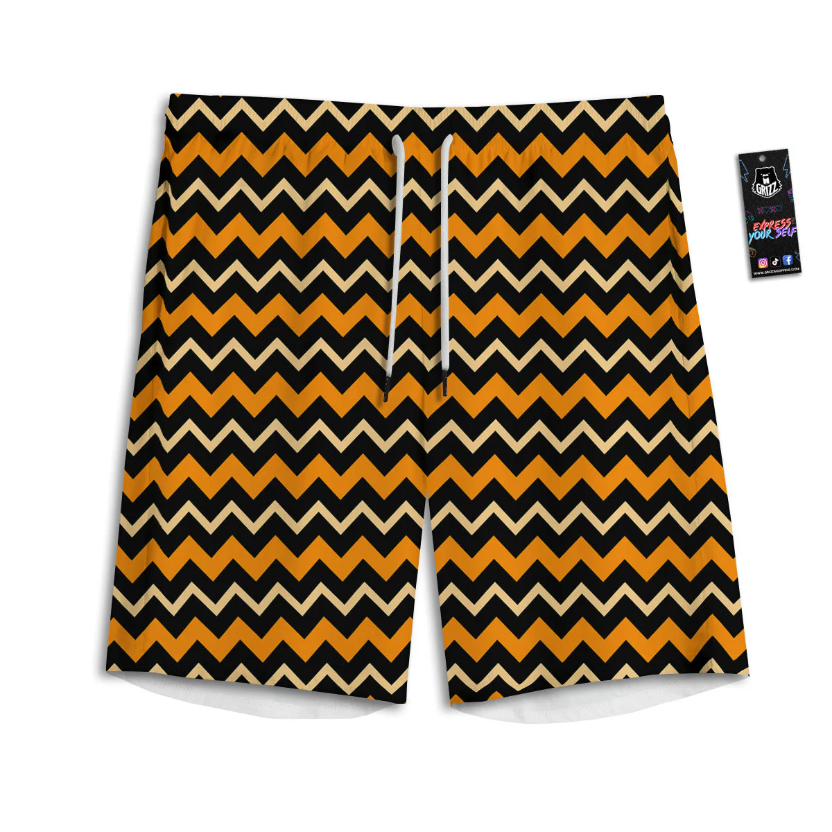 Zigzag Halloween Print Pattern Men's Athletic Shorts