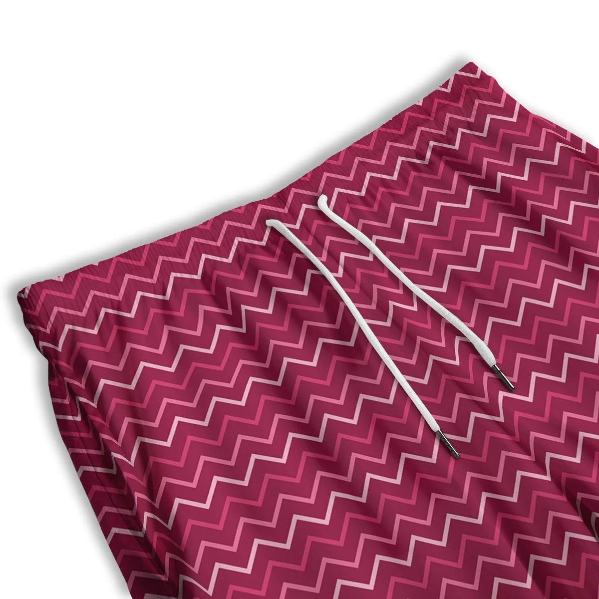 Zigzag Magenta Pink Print Pattern Men's Athletic Shorts - Image 3