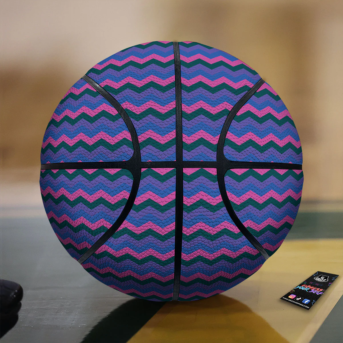 Zigzag Purple And Blue Print Pattern Basketball