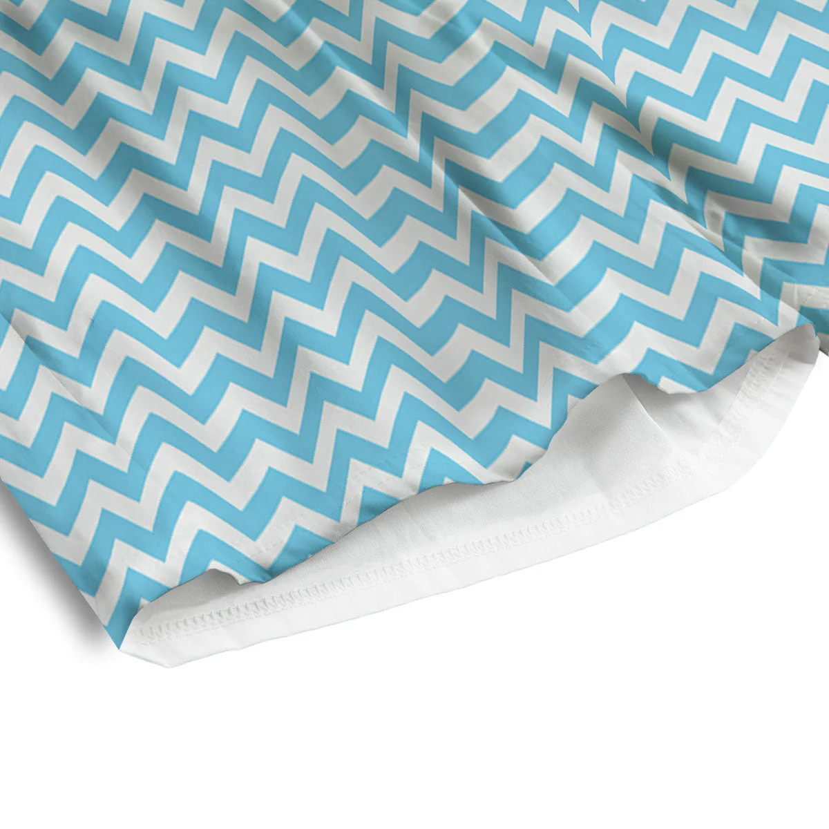 Zigzag White And Blue Print Pattern Men's Athletic Shorts - Image 4