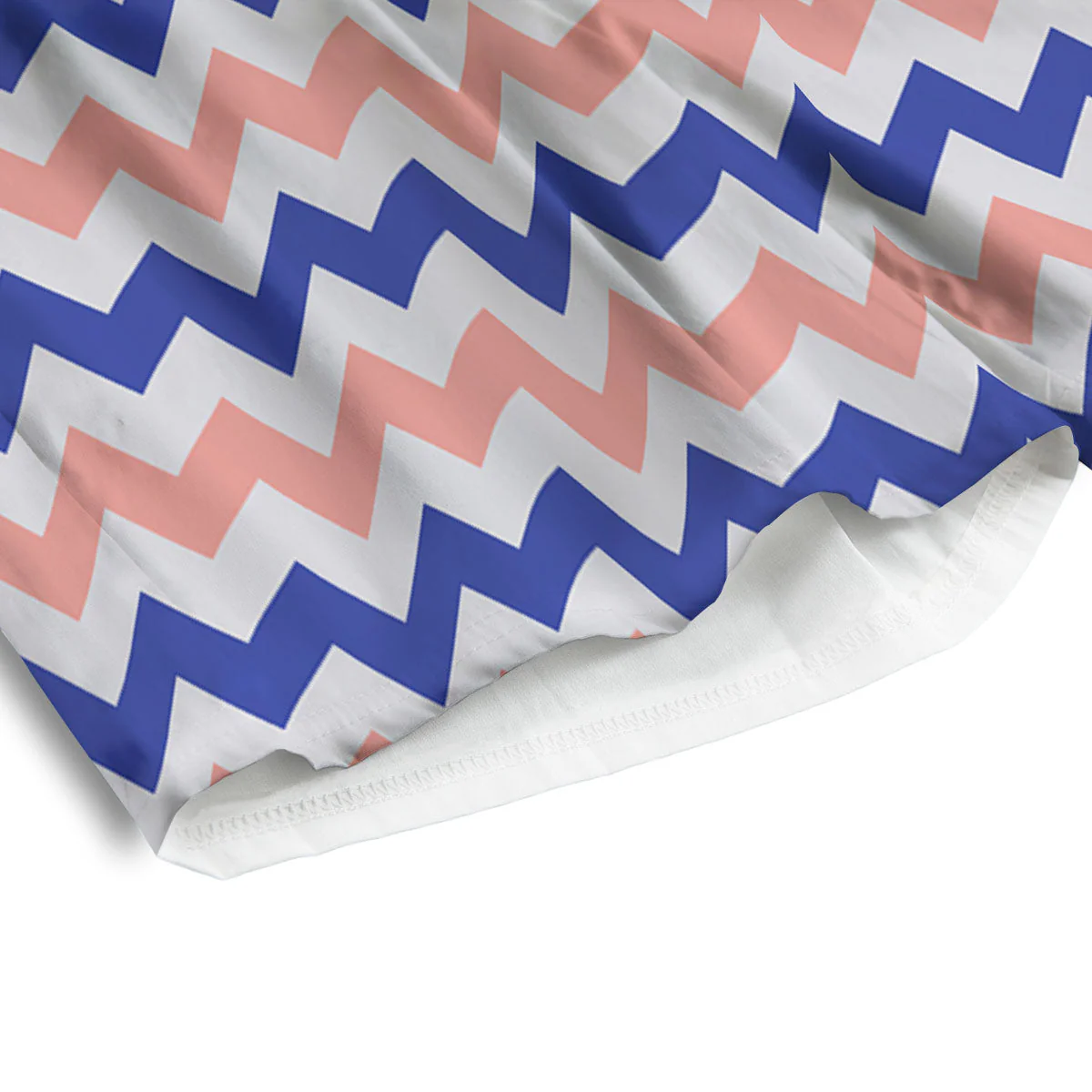 Zigzag White Pink And Navy Print Pattern Men's Athletic Shorts - Image 4