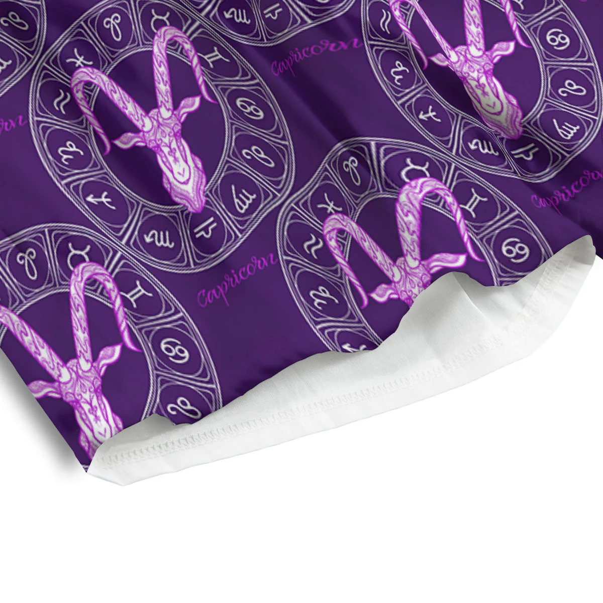 Zodiac Capricorn Purple Print Pattern Men's Athletic Shorts - Image 4