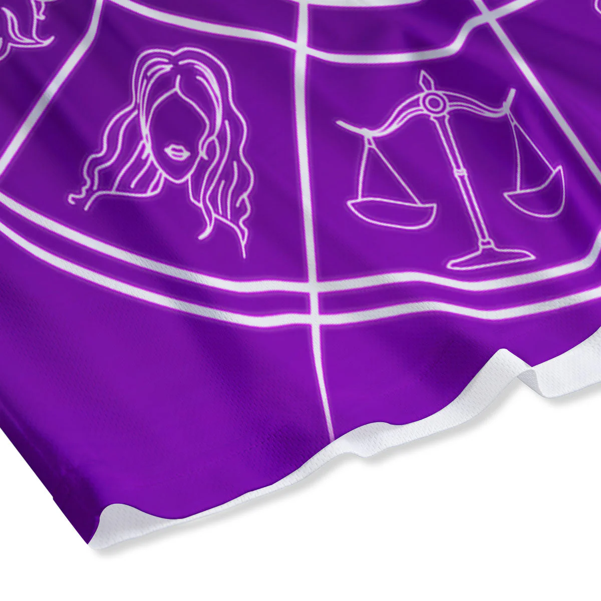 Zodiac Purple And White Signs Print Mesh Shorts - Image 4