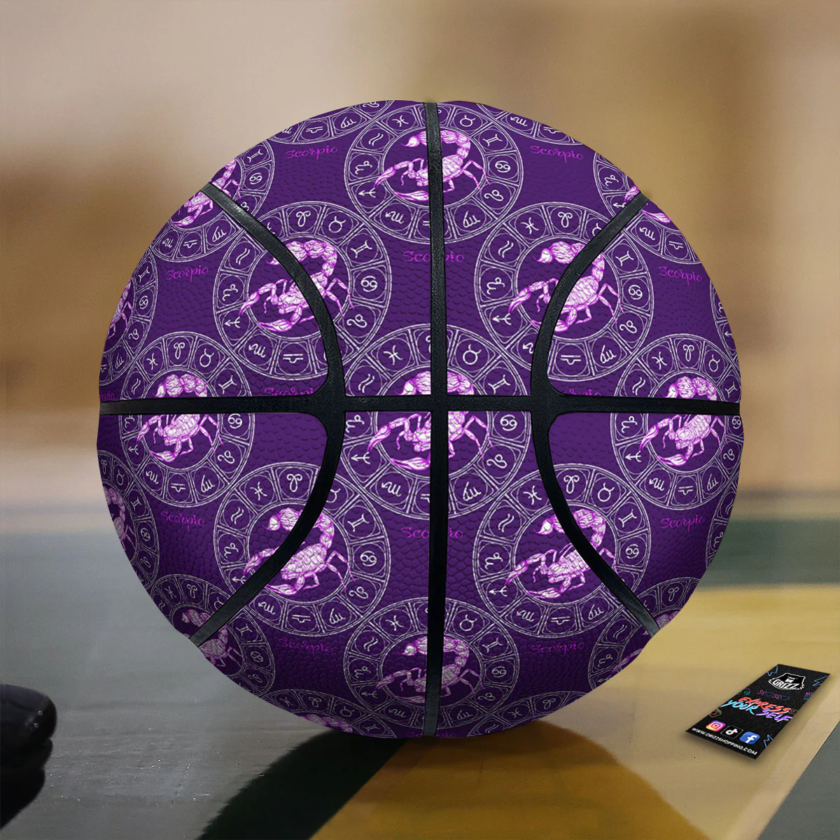 Zodiac Scorpio Purple Print Pattern Basketball
