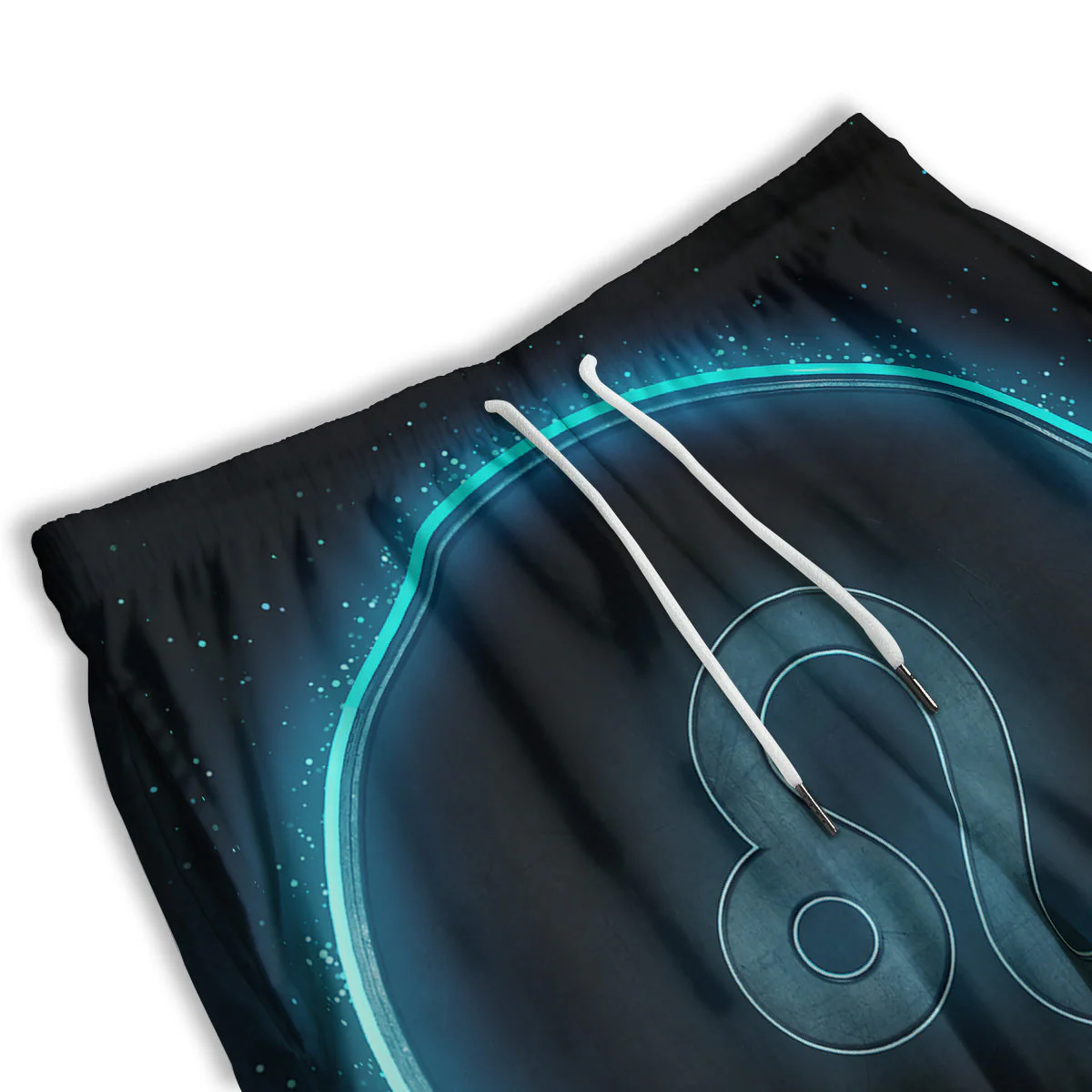 Zodiac Sign Blue Leo Print Men's Athletic Shorts - Image 3