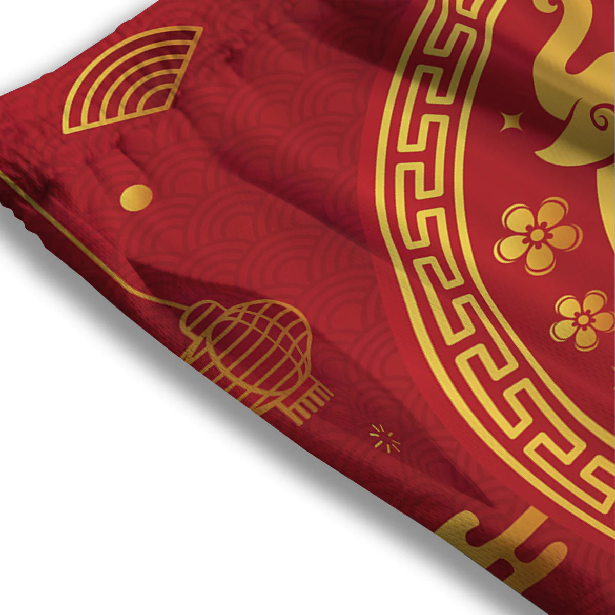 Zodiac Sign Chinese Ox Print Mesh Shorts - Image 3