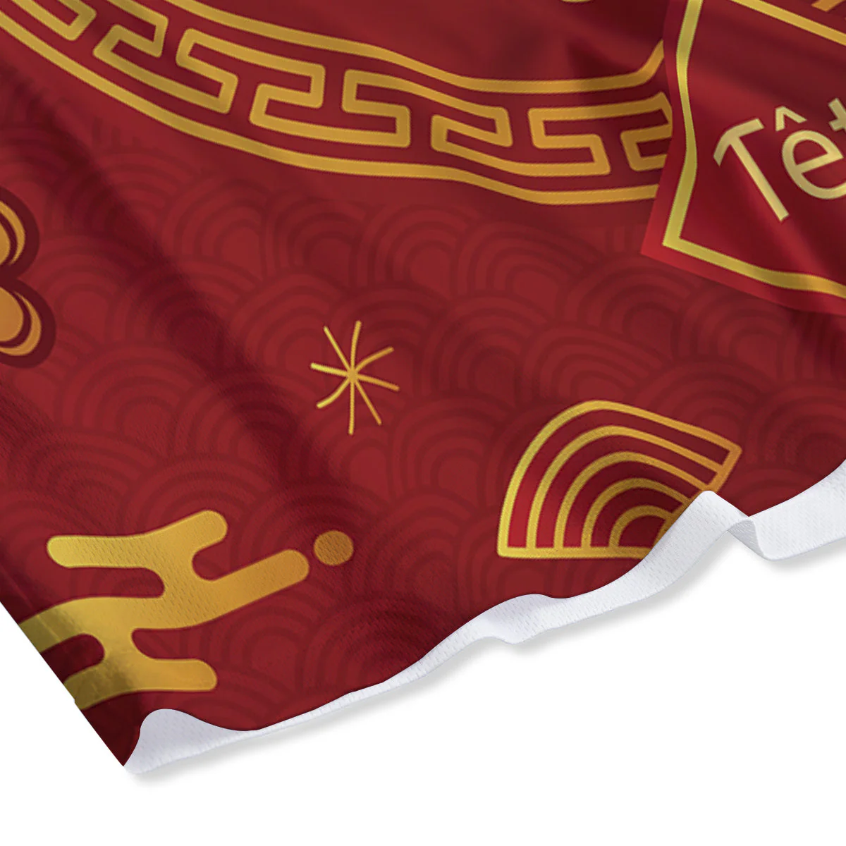Zodiac Sign Chinese Ox Print Mesh Shorts - Image 4