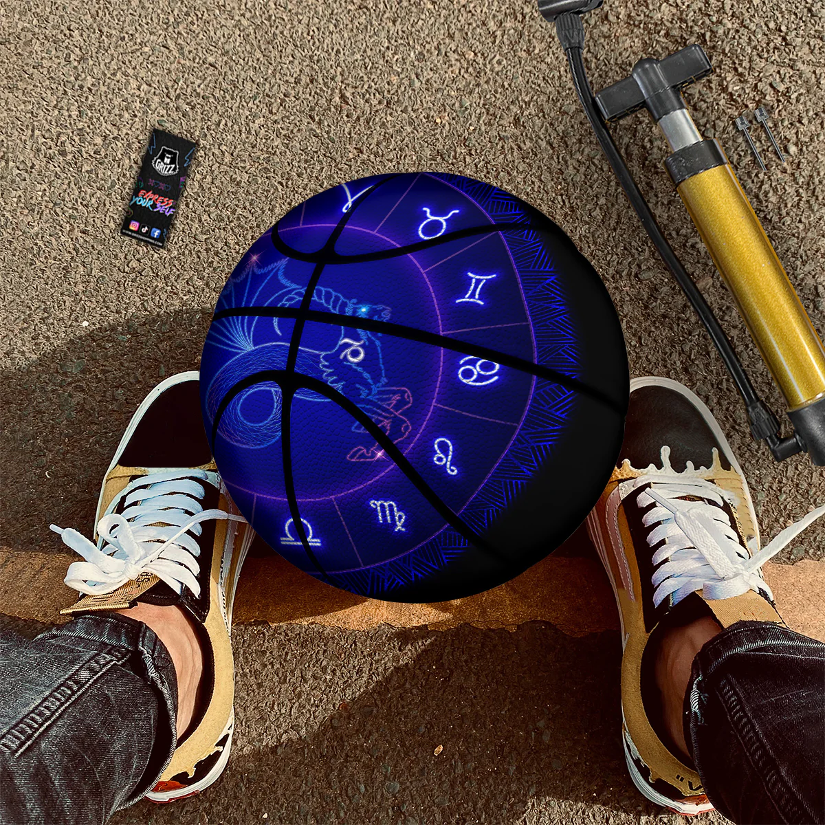 Zodiac Sign Dark Capricorn Print Basketball - Image 2