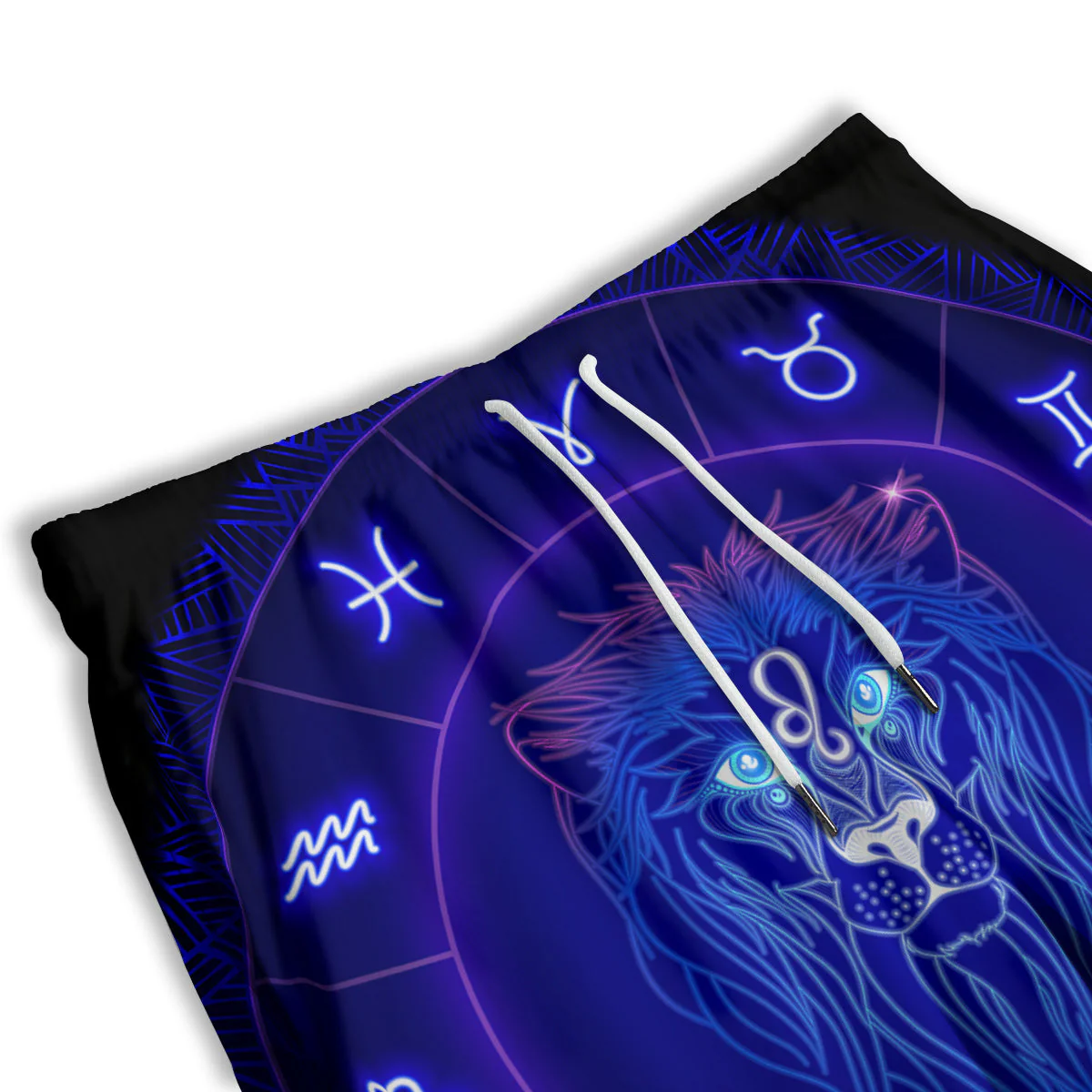 Zodiac Sign Dark Leo Print Men's Athletic Shorts - Image 3