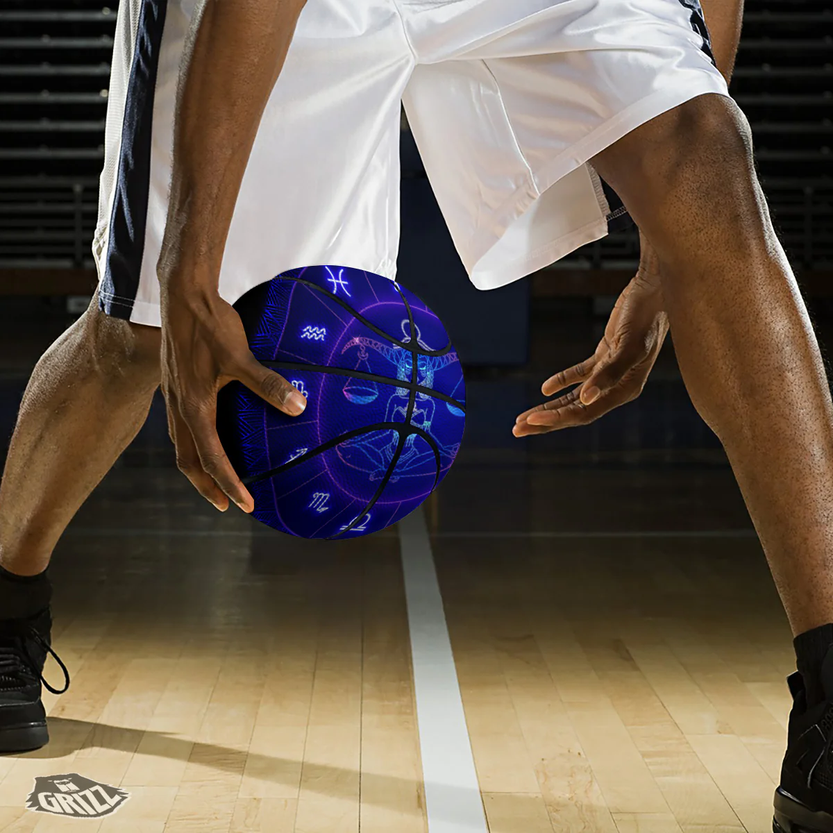 Zodiac Sign Dark Libra Print Basketball - Image 3