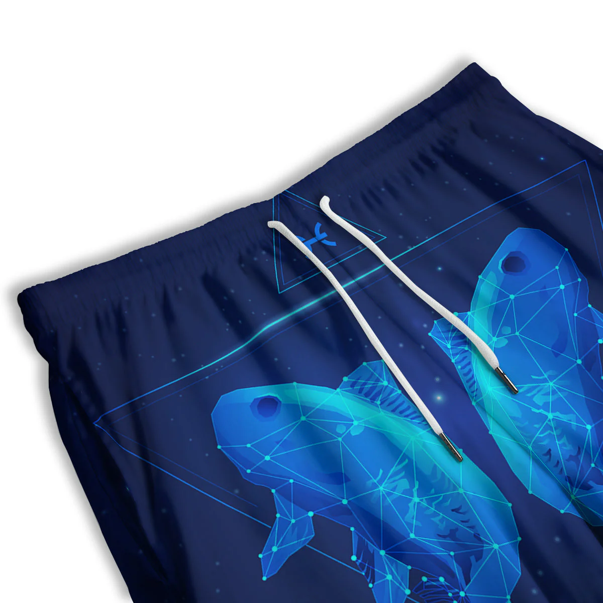 Zodiac Sign Dark Pisces Print Men's Athletic Shorts - Image 3