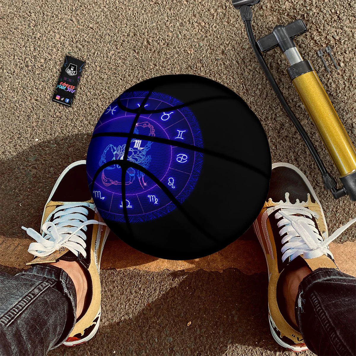 Zodiac Sign Dark Scorpio Print Basketball - Image 2