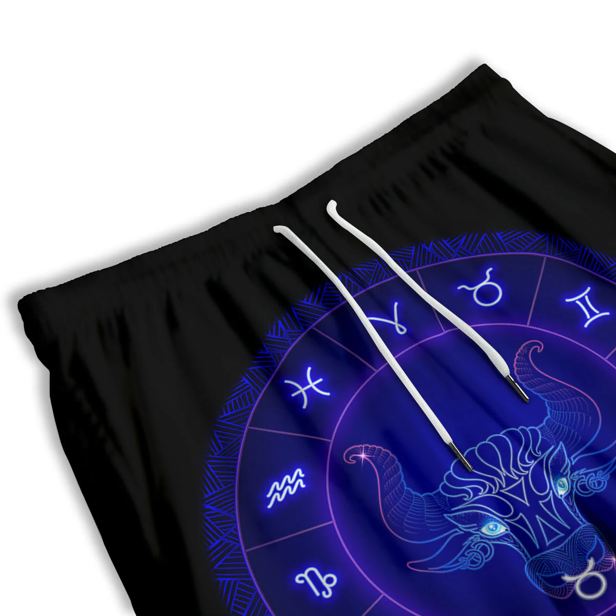 Zodiac Sign Dark Taurus Print Men's Athletic Shorts - Image 3