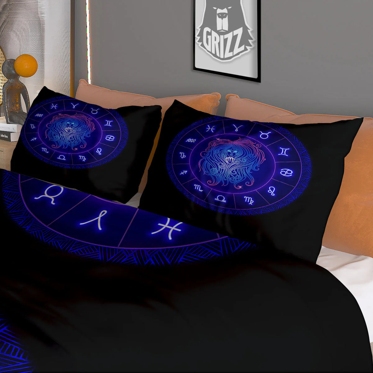 Zodiac Sign Dark Virgo Print Duvet Cover Bedding Set - Image 3