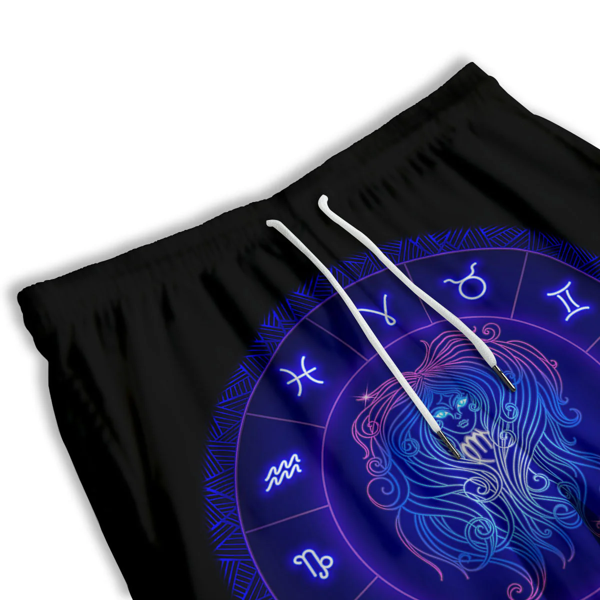 Zodiac Sign Dark Virgo Print Men's Athletic Shorts - Image 3